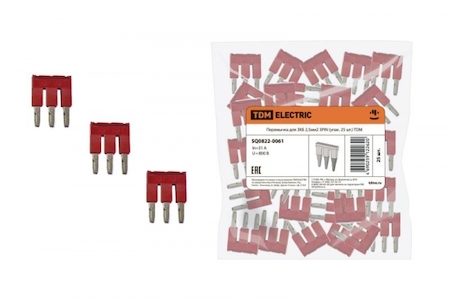 TDM ELECTRIC SQ0822-0061 Перемычка для ЗКБ 2,5мм2 3PIN (упак. 25 шт.) TDM